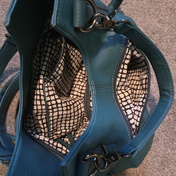 Black Rivet Teal Shoulder Bag - Picture 5 of 8